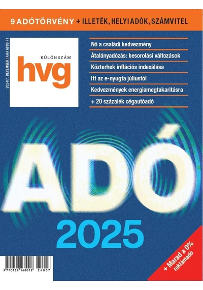 HVG Különszám - Adó 2025, könyváruház, könyvesbolt, 