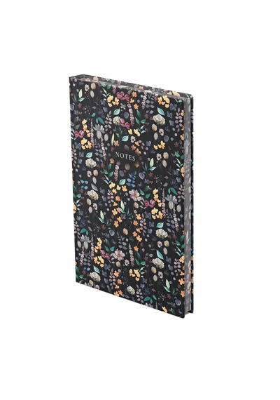 &quot;404 Notes found&quot; jegyzetfüzet - A5 Flowers black 