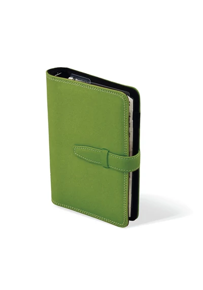 L228 gyűrűs kalendárium, filofax, zöld műbőr, 