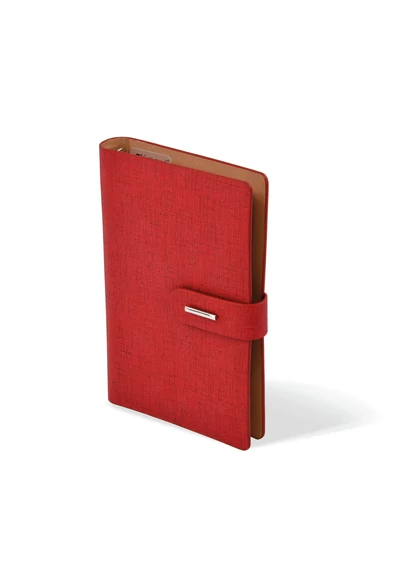 L432 gyűrűs kalendárium, filofax, piros műbőr, 
