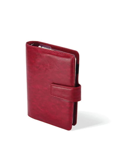 M223 gyűrűs kalendárium, filofax, bordó műbőr, 