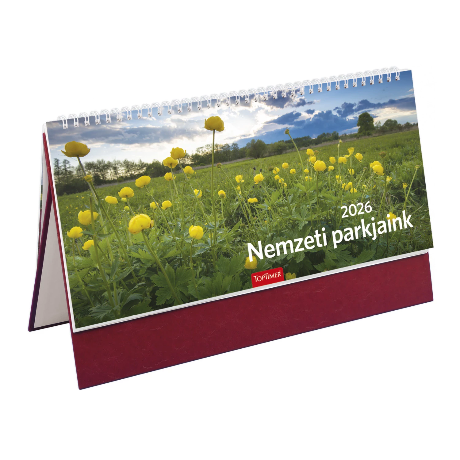 Nemzeti parkjaink asztali naptár bordó álló táblával - 2026