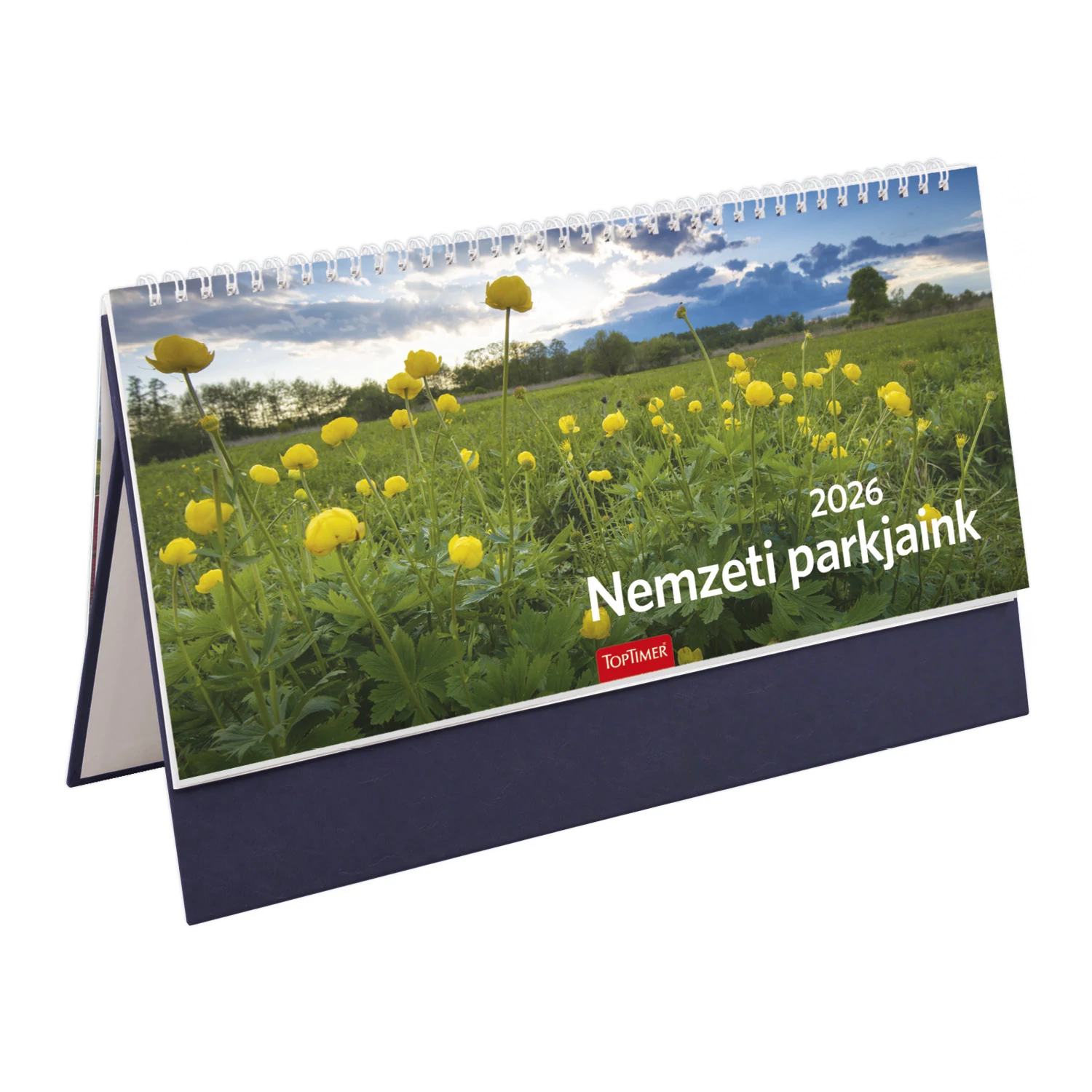 Nemzeti parkjaink asztali naptár kék álló táblával - 2026