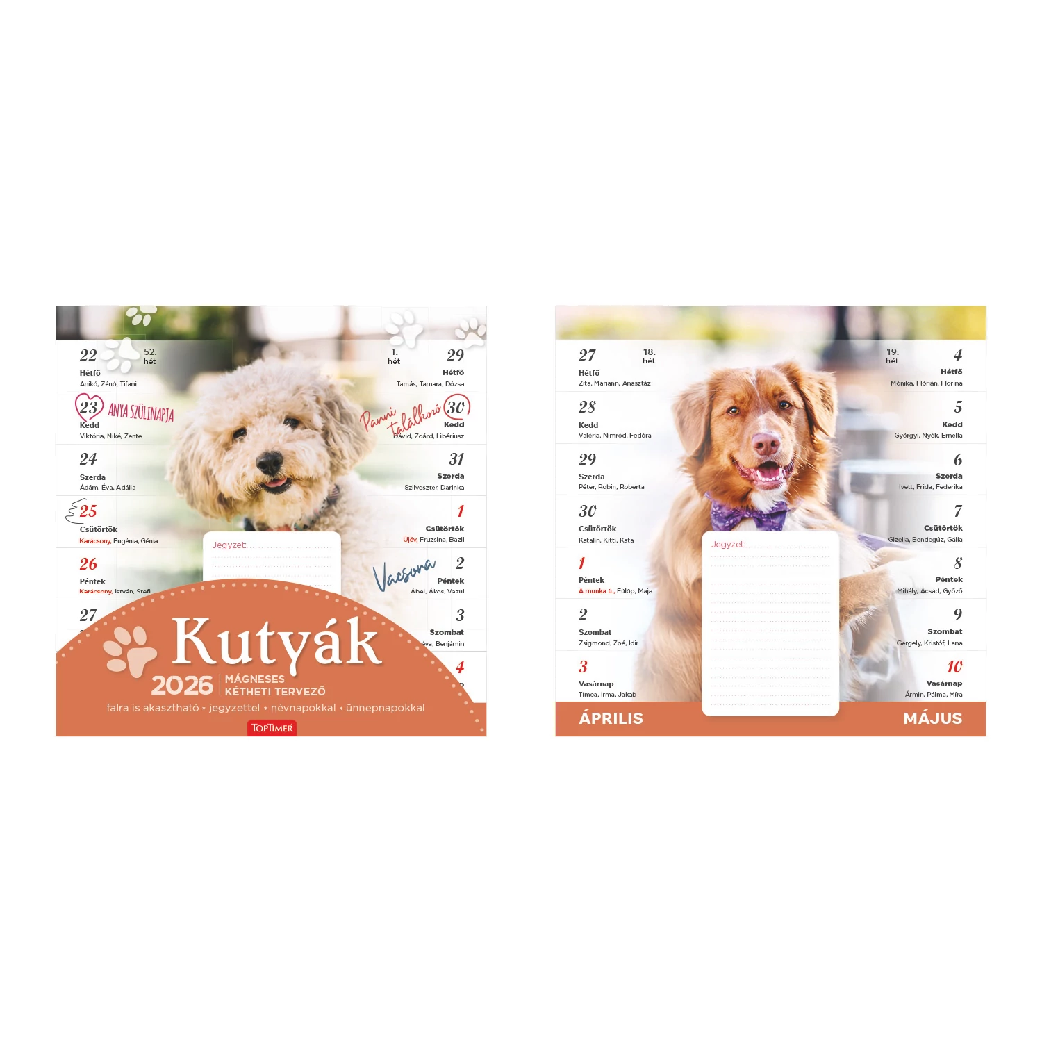 T090 KUTYAK MÁGNESES FALINAPTÁR