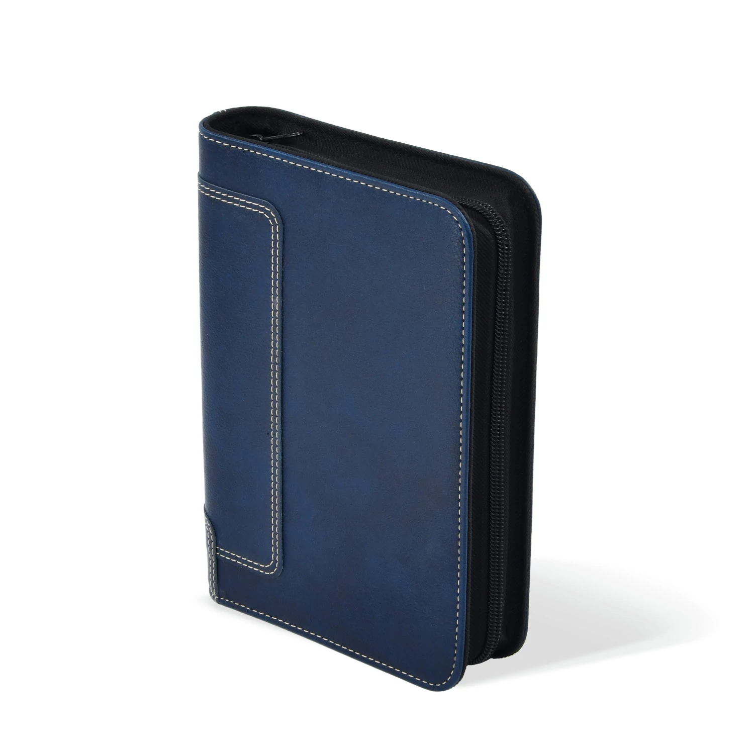 L227 kék műbőr gyűrűs kalendárium, filofax