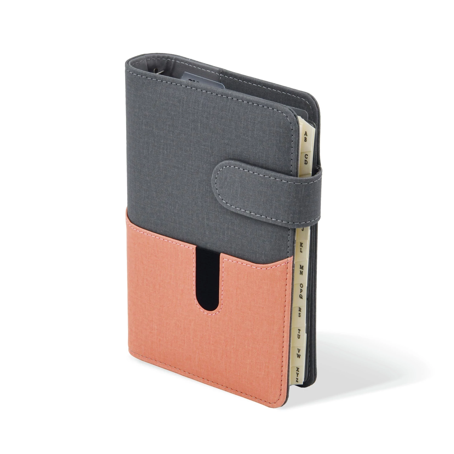 L229 szürke-lazac gyűrűs kalendárium, filofax