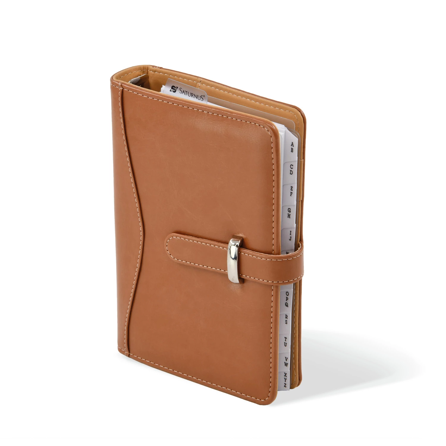 L437 világos barna műbőr gyűrűs kalendárium, filofax