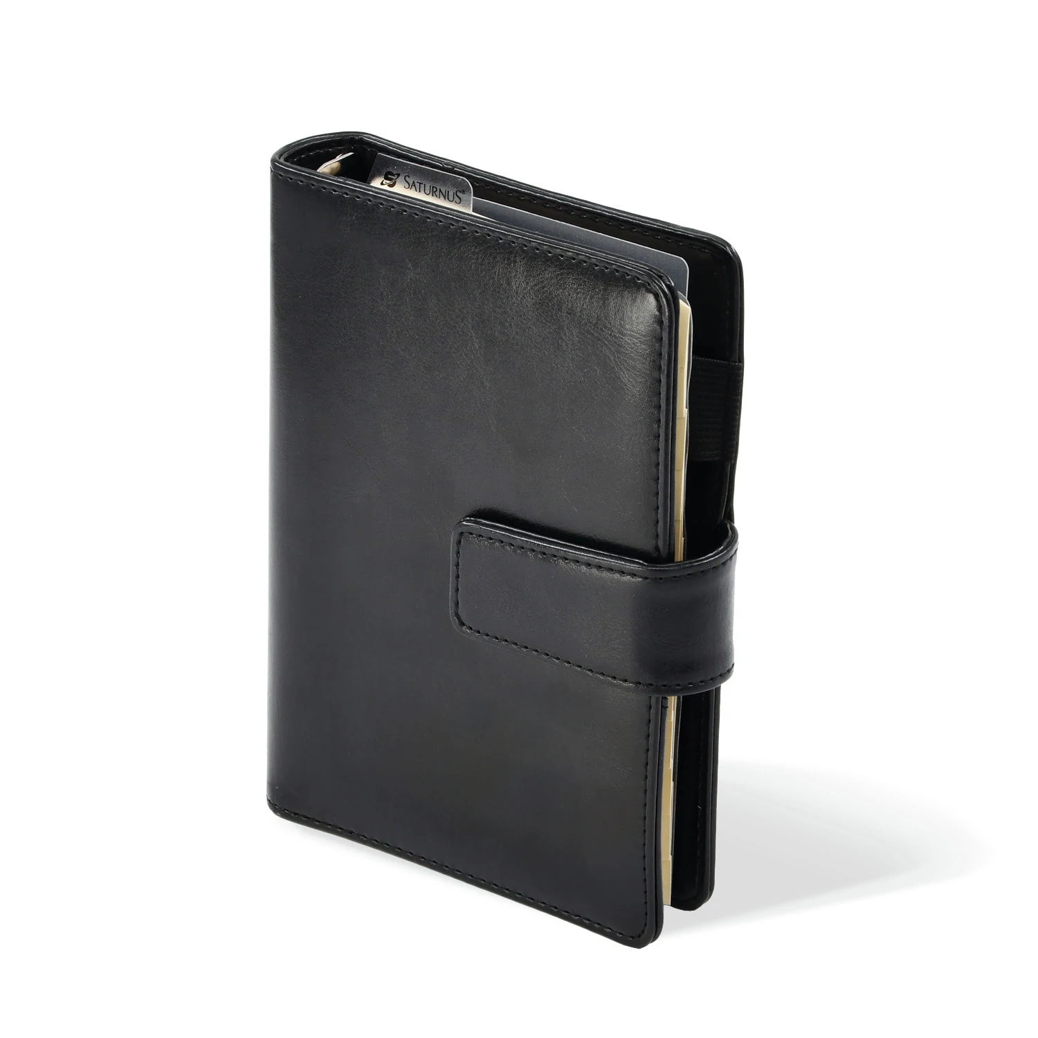 M223 fekete műbőr gyűrűs kalendárium, filofax
