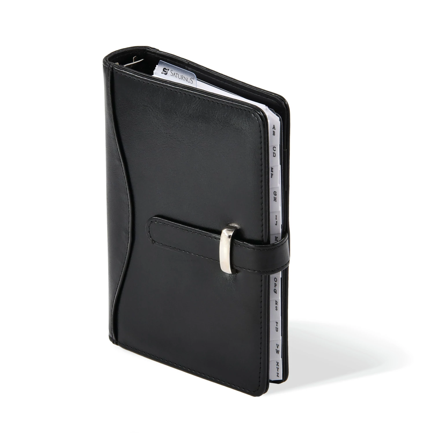 S437 fekete gyűrűs kalendárium, filofax
