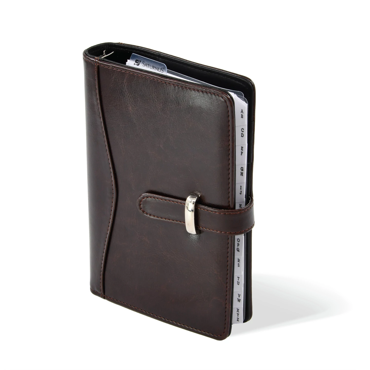 S437 sötét barna gyűrűs kalendárium, filofax